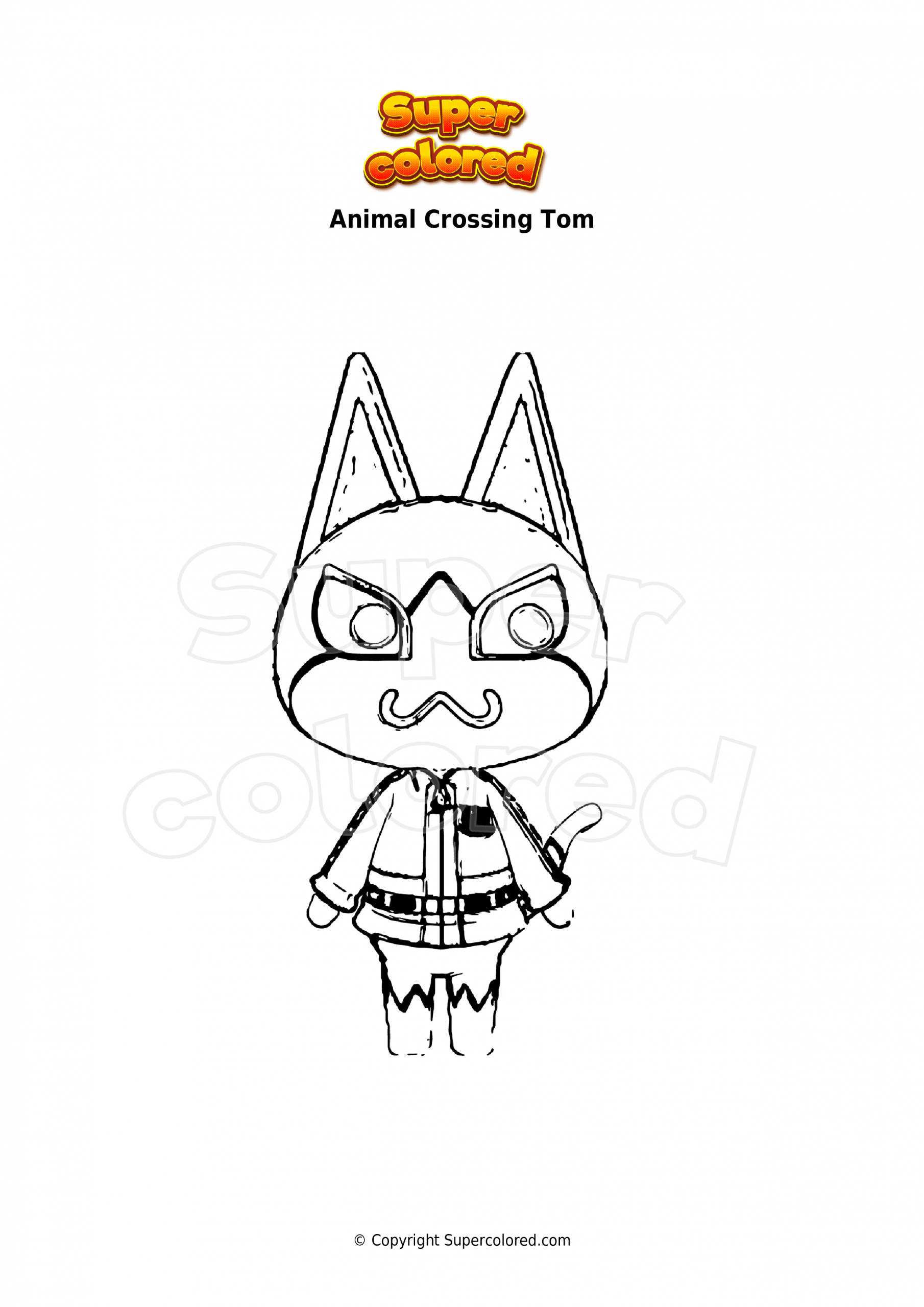 Coloriage Animal Crossing Tom - Supercolored concernant Dessin Huggy,