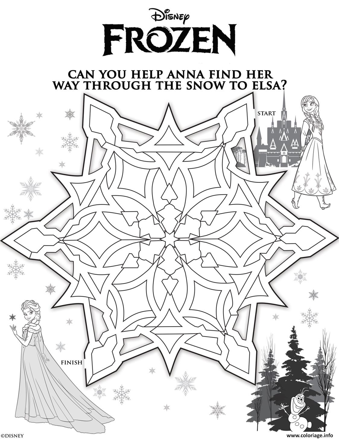 Coloriage Anna Labyrinthe Reine Des Neiges Dessin La Reine concernant Coloriage Reine Des Neiges 2