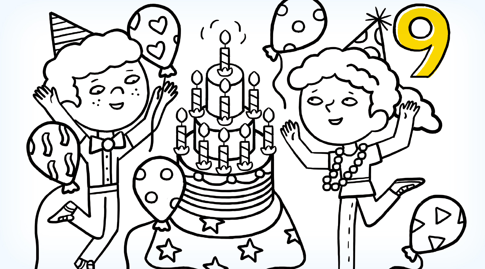 Coloriage Anniversaire 9 Ans - Fêtes D&amp;#039;Anniversaire tout Coloriage Anniversaire