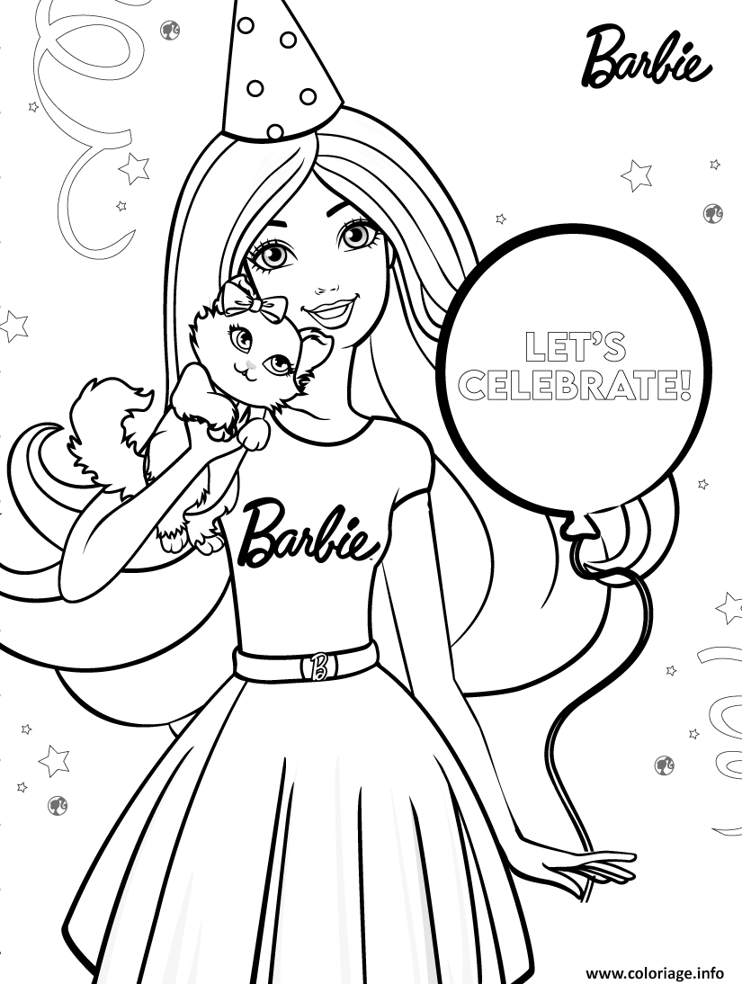 Coloriage Anniversaire De Barbie Princesse Dessin Barbie À dedans Coloriage Barbie Princesse