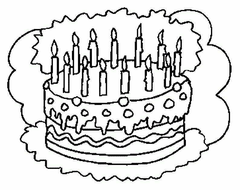 Coloriage | Anniversaire | Gateau-Anniversaire-12 concernant Coloriage Gateau Anniversaire