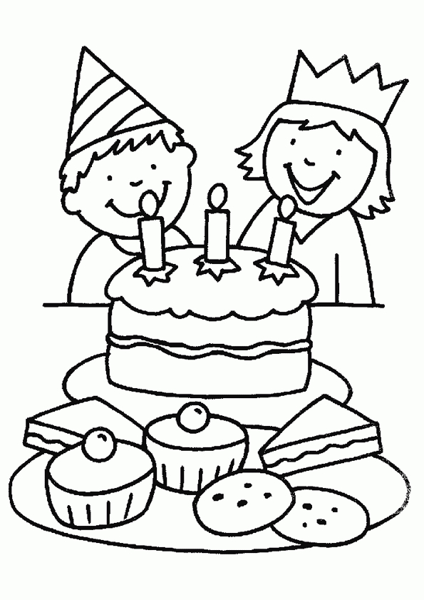 Coloriage Anniversaire Gâteau Enfants serapportantà Coloriage Anniversaire