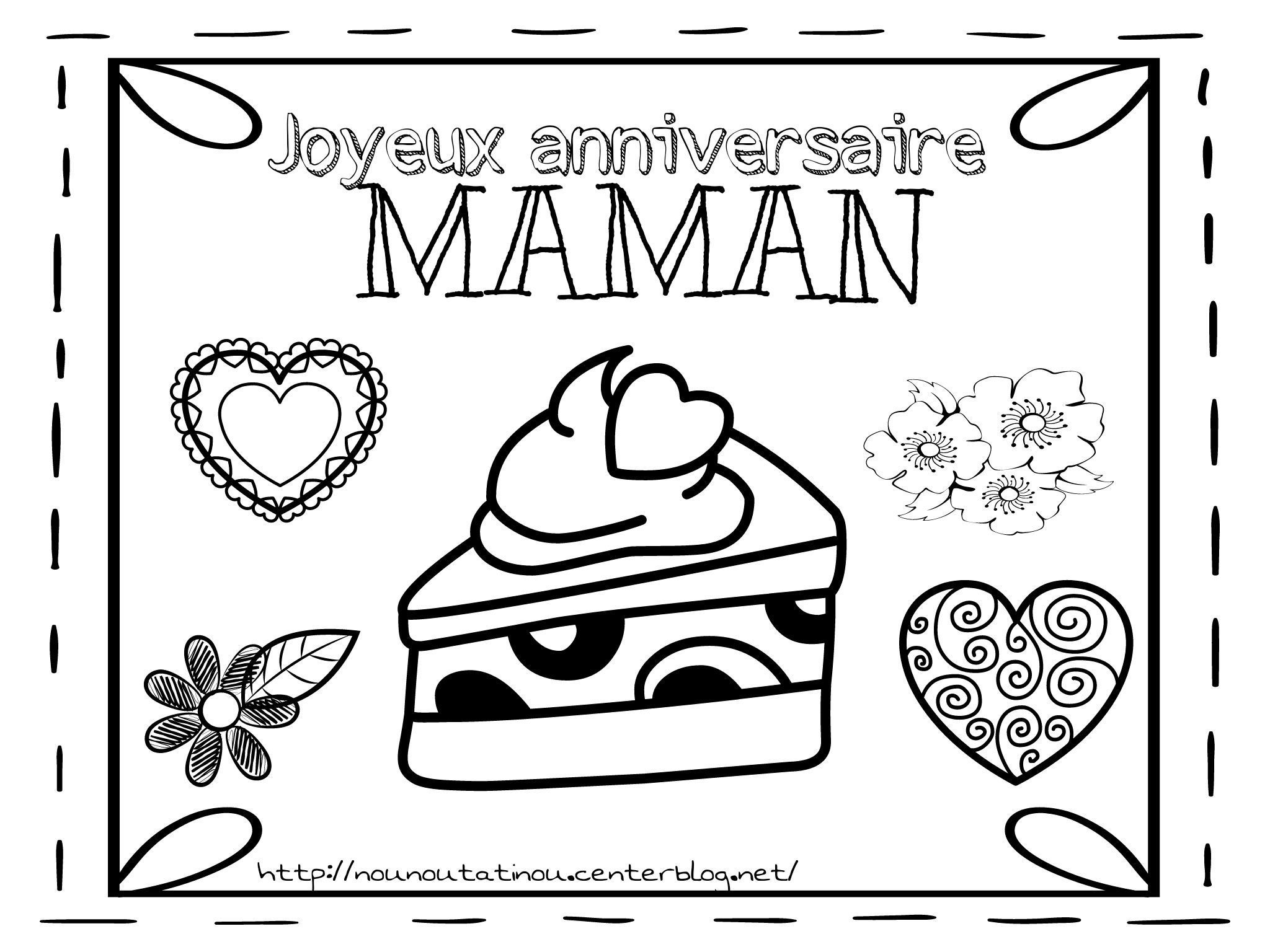 Coloriage Anniversaire Maman dedans Coloriage Joyeux Anniversaire