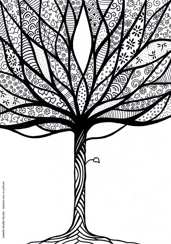 Coloriage Arbre De Vie - Dessine-Moi Un Prénom | Coloriage pour Coloriage Dessin Arbre