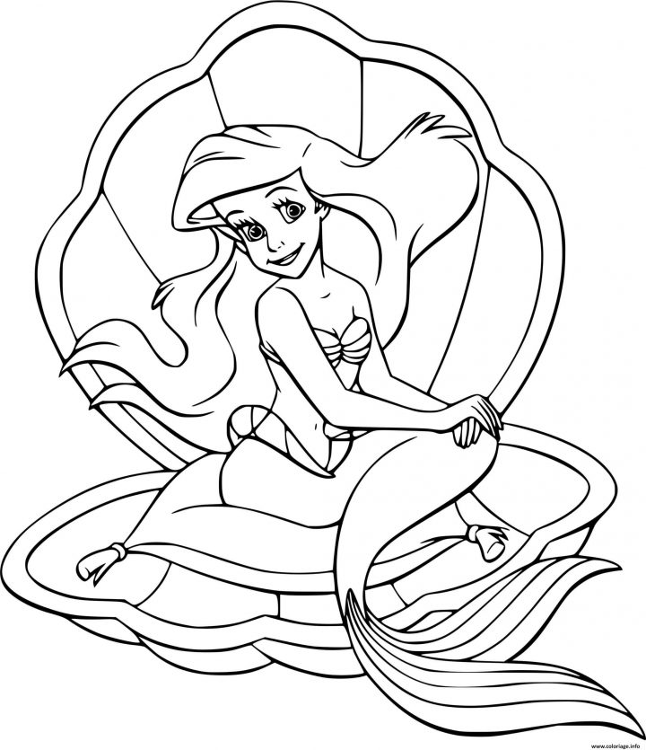 Coloriage Ariel Dans La Petite Sirene En 1989 Dessin avec Coloriage De Aurore