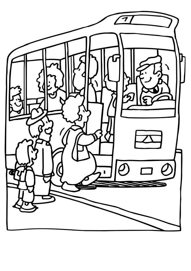 Coloriage Autobus S&amp;#039;Ouvre Pour Les Passagers Dessin tout Coloriage Pour S&amp;#039;Excuser