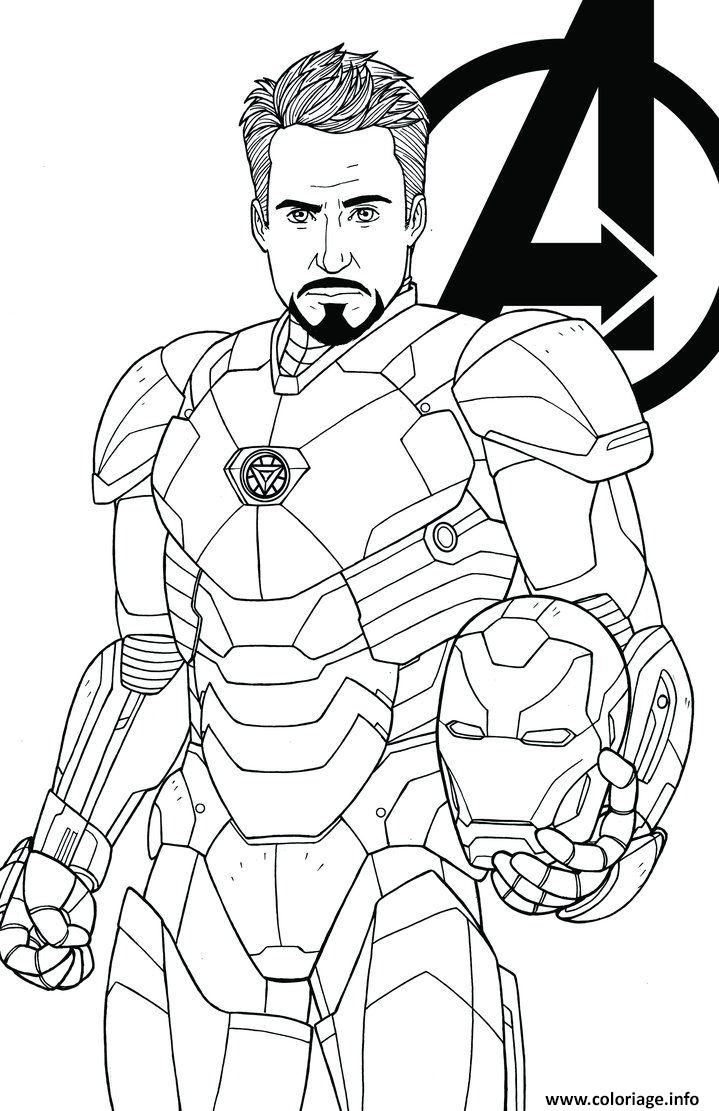 Coloriage Avengers Endgame Iron Man Tony Stark Dessin pour Coloriage Xmen À Imprimer