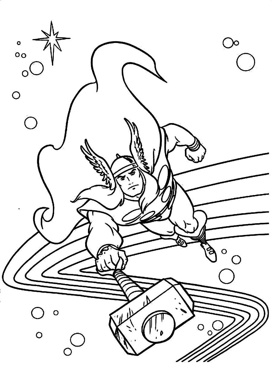 Coloriage Avengers Thor À Imprimer avec Coloriage Xmen À Imprimer