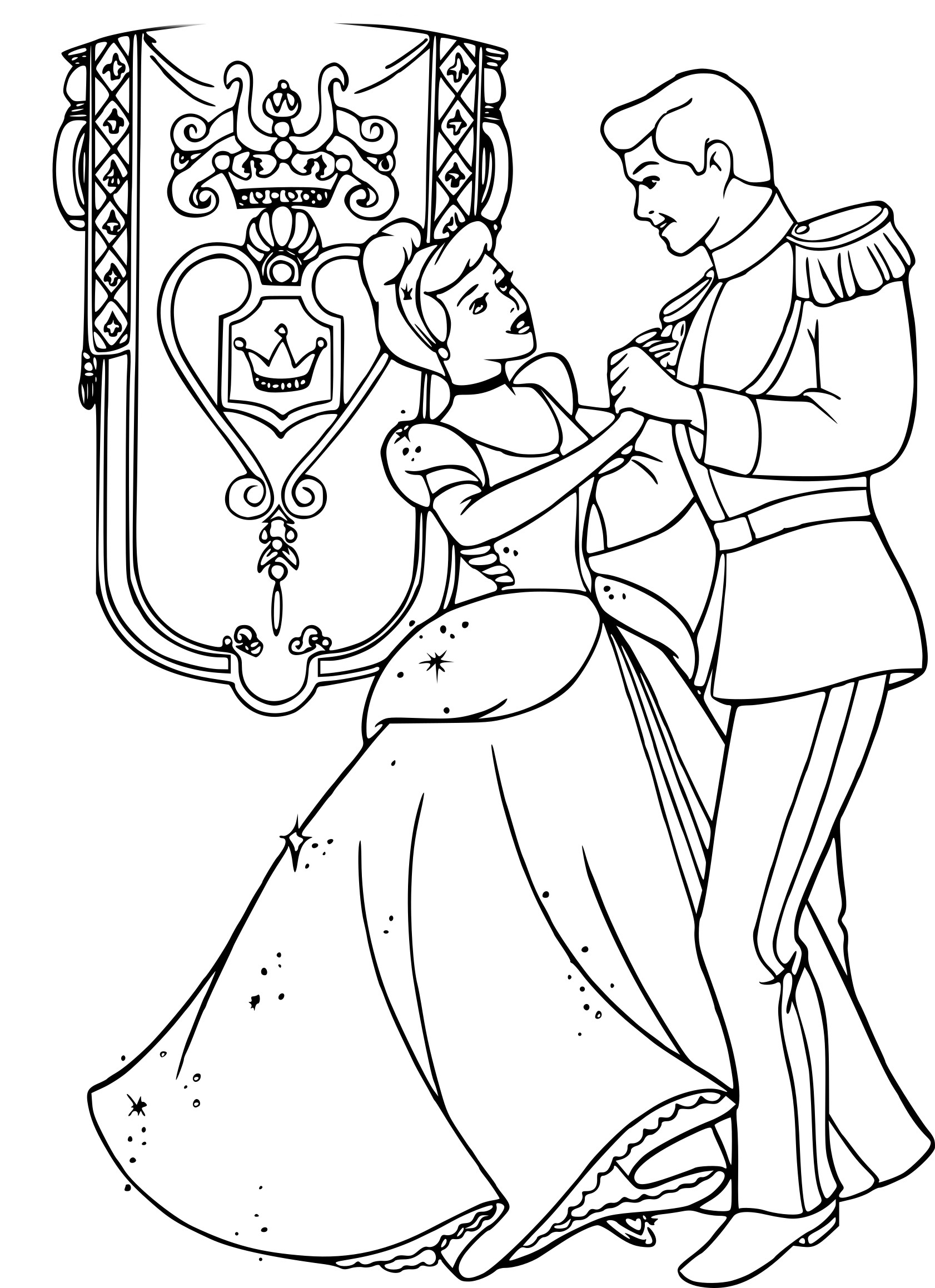 Coloriage Bal Cendrillon À Imprimer à Coloriage Dessin À Dessiner