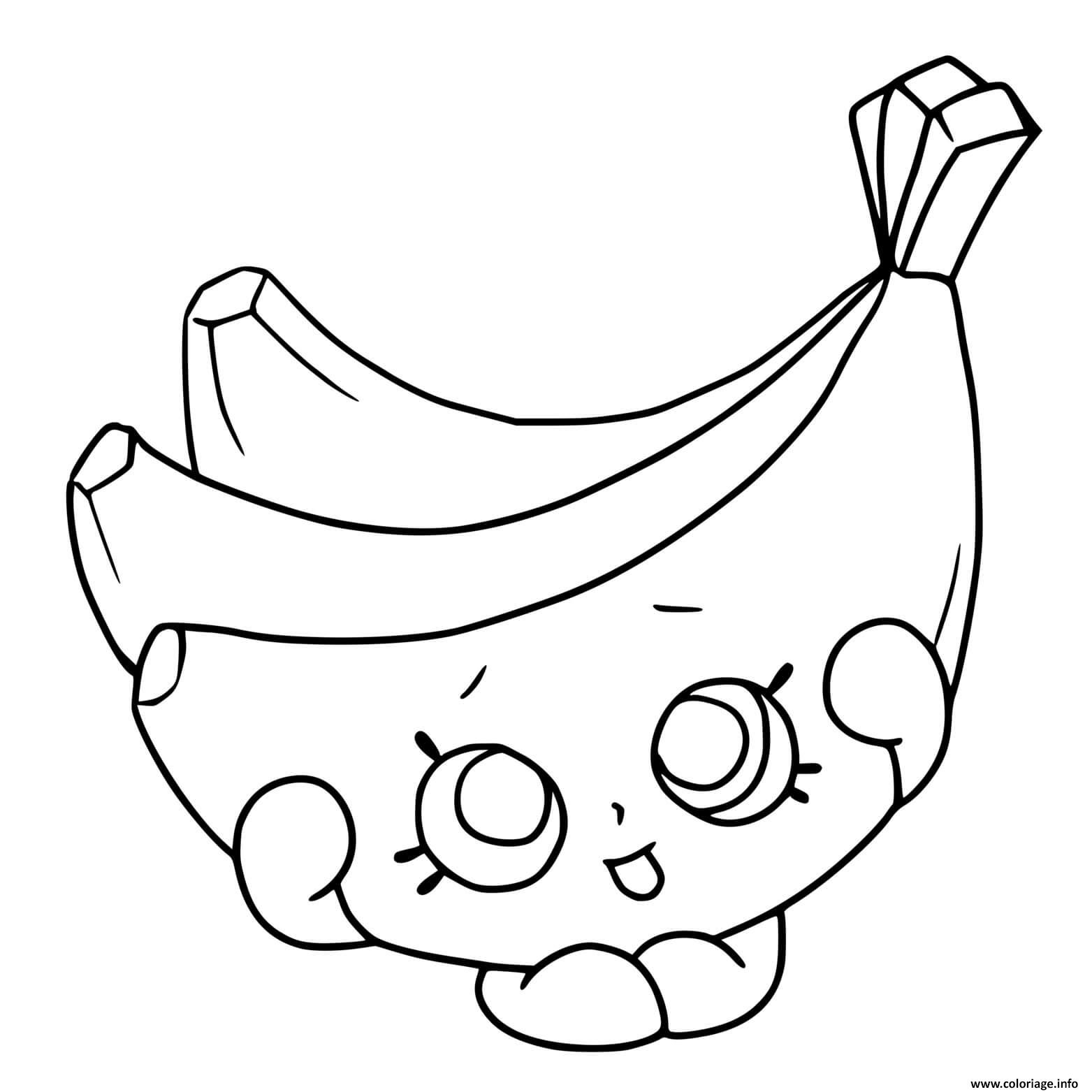 Coloriage Banane De Shopkins Dessin Banane À Imprimer dedans Coloriage Dessin Banane