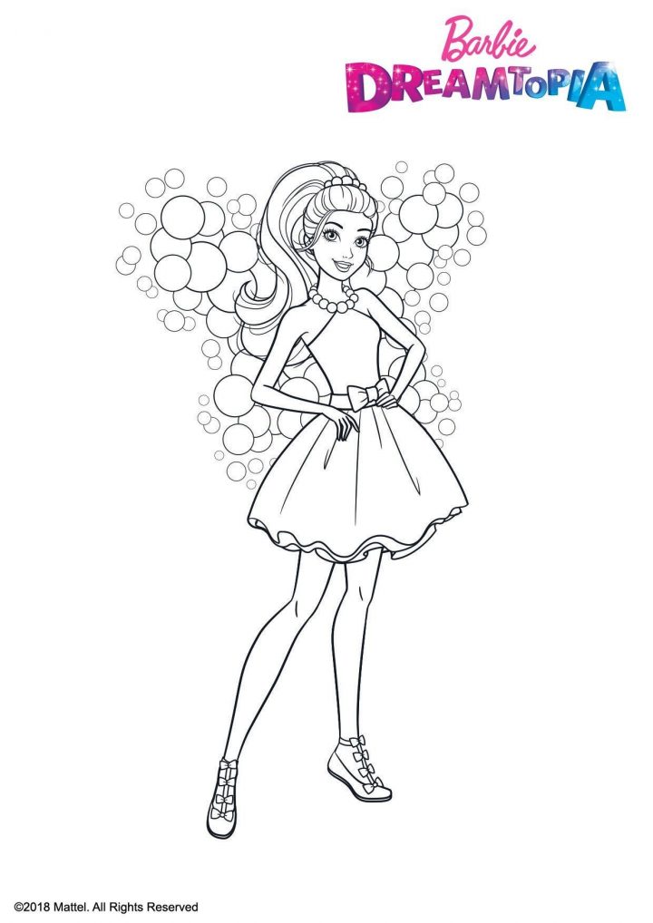 Coloriage Barbie Bulles Féeriques - Coloriage Barbie avec Dessin Barbie,