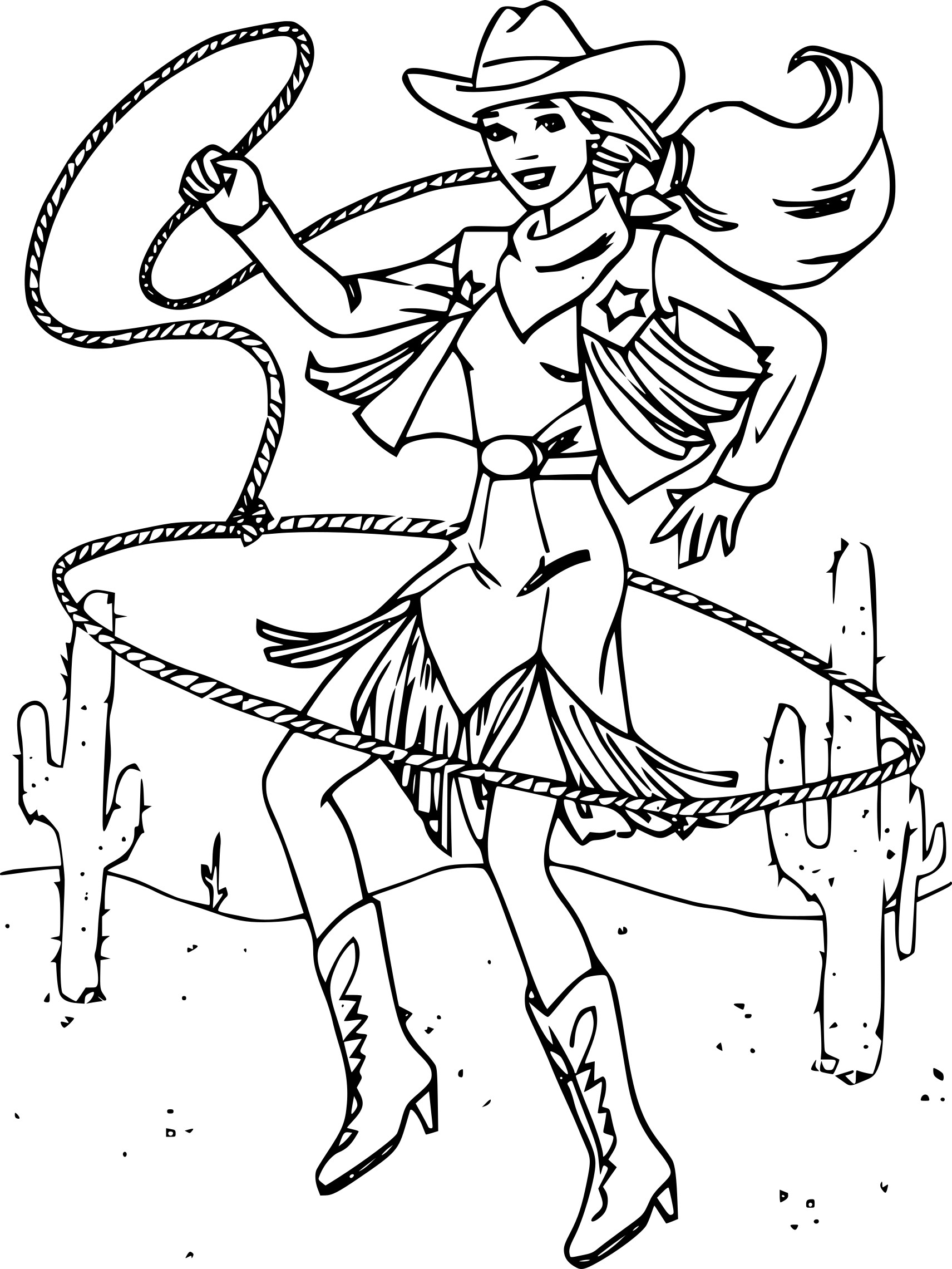 Coloriage Barbie Cowgirl À Imprimer à Coloriage Fille,