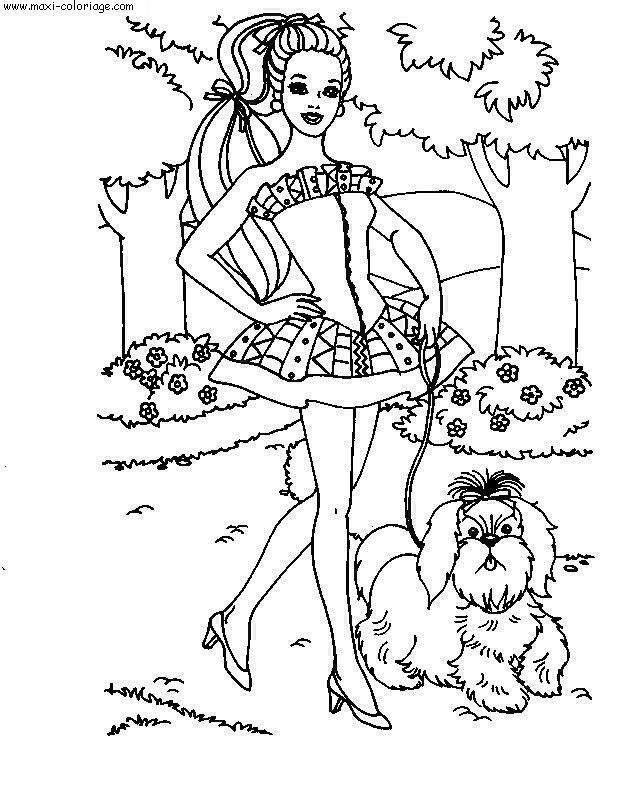 Coloriage Barbie destiné Coloriage Barbie,