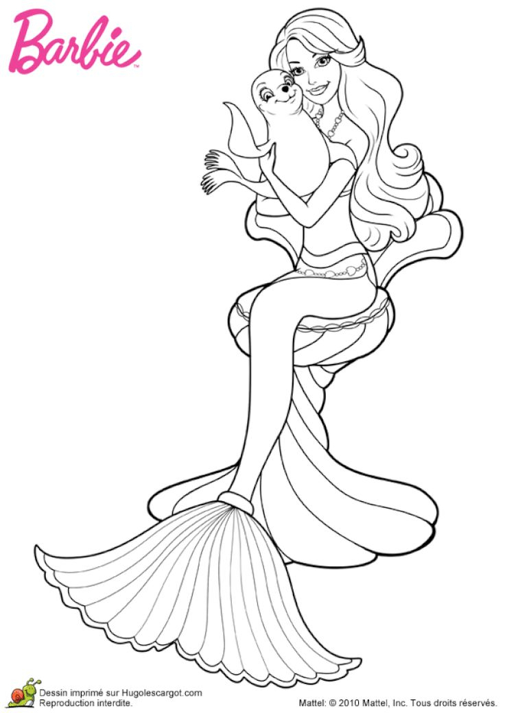 Coloriage Barbie Sirene | Coloring Pictures, Character destiné Coloriage Sirène,