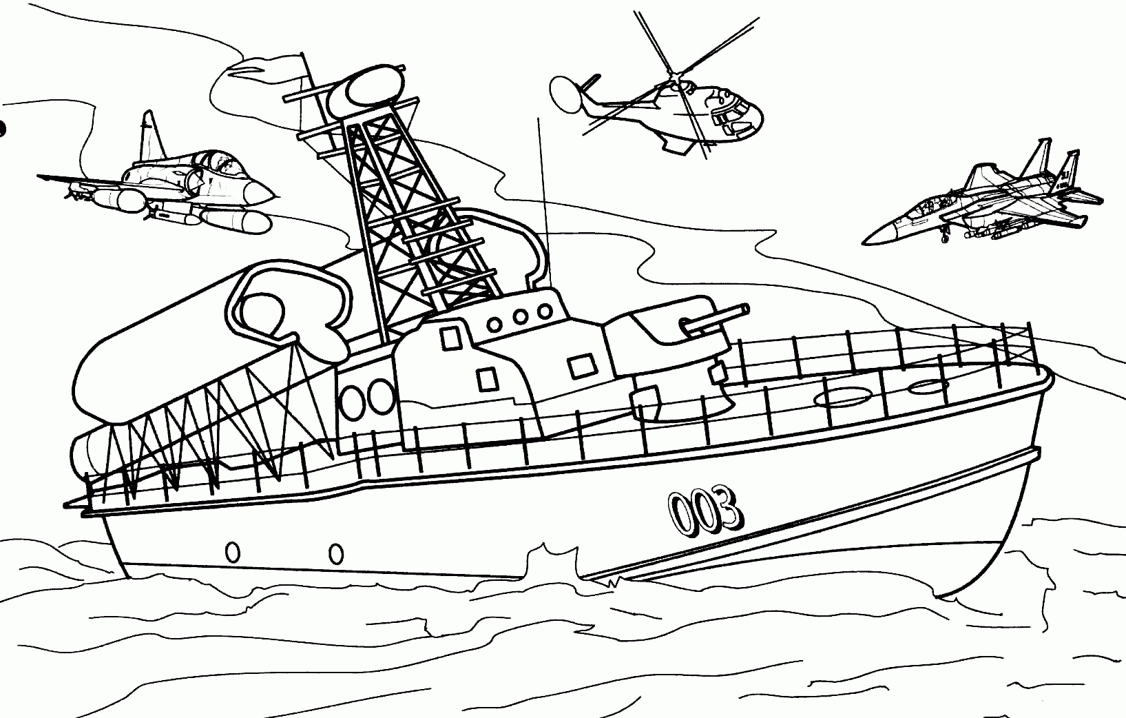 Coloriage - Bateau De Missiles avec Coloriage Bateau