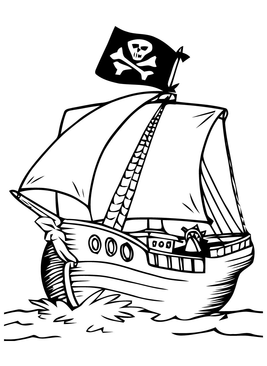 Coloriage Bateau De Pirate A Imprimer - Gratuit Coloriage serapportantà Un Coloriage De