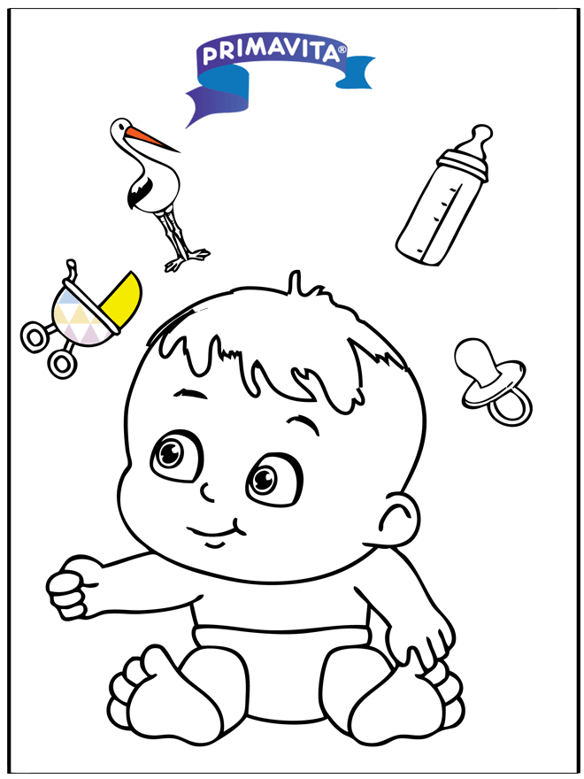 Coloriage Bébé 3 - Coloriages Naissance pour Dessin Pour Bébé,