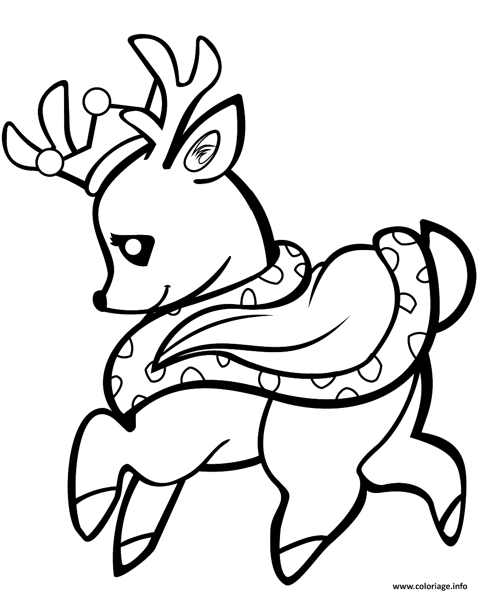 Coloriage Bebe Cerf Dans Une Couronne Dessin Animaux tout Coloriage Bebe