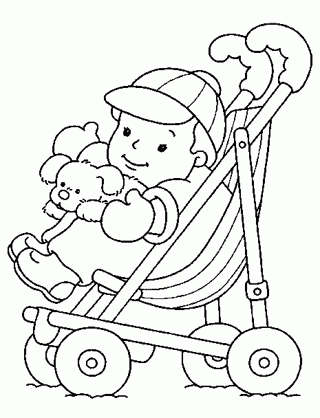 Coloriage | Bébé Et Naissance | Bebe-Poussette-9 avec Coloriage Bebe