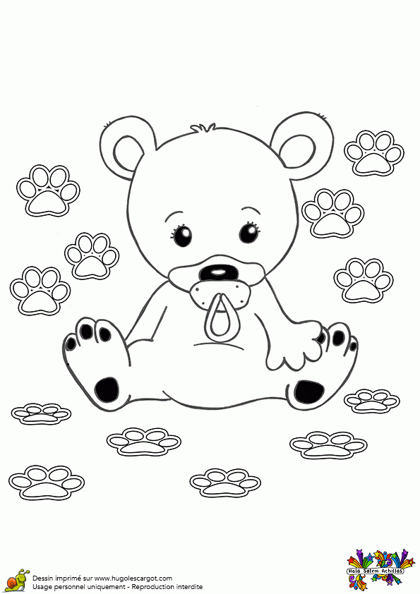 Coloriage Bebe Ours Sur Hugolescargot à Coloriage Ours,