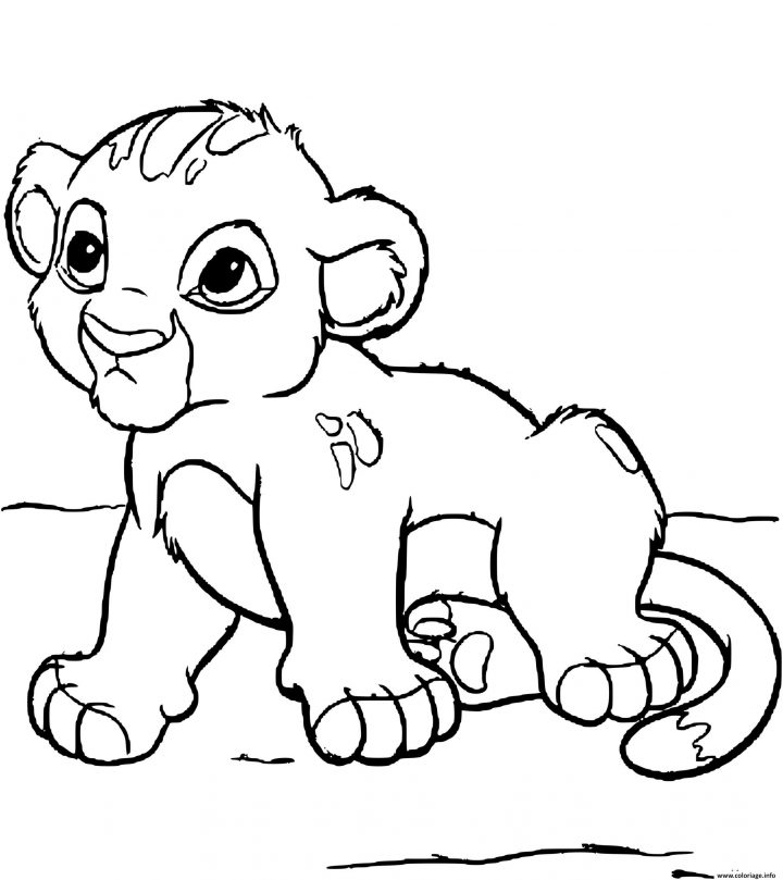 Coloriage Bebe Simba Encore Tout Jeune Dessin Simba À Imprimer destiné Dessin Bébé,