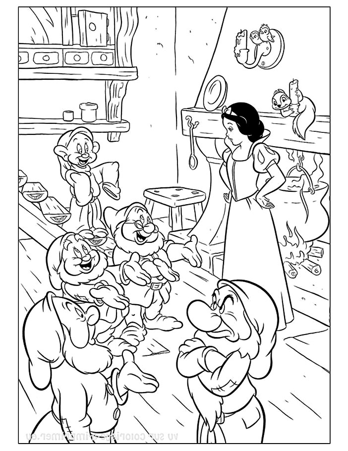 Coloriage Blanche Neige Et Les Sept Nains #133831 (Films D encequiconcerne Dessin 7