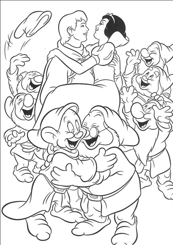 Coloriage - Blanche-Neige Et Les Sept Nains 3 à Coloriage 7 Nains