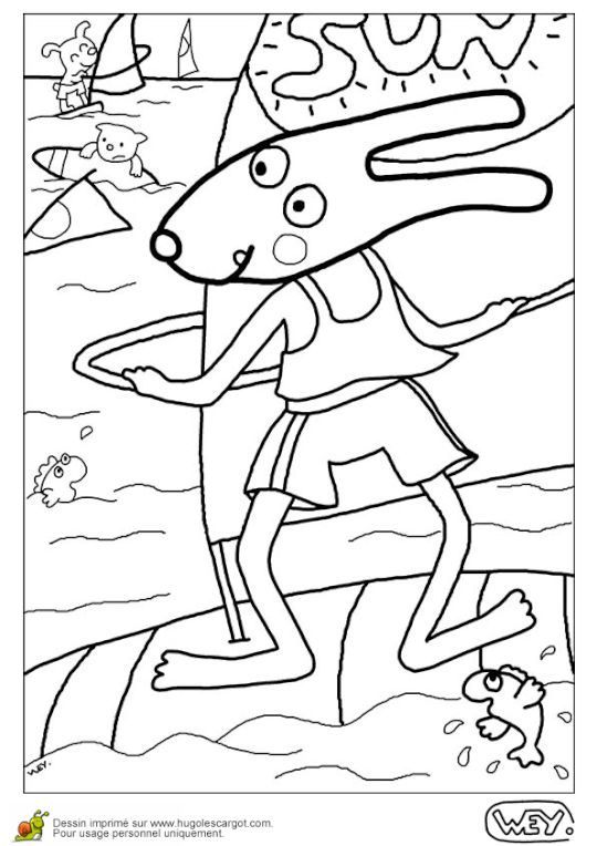 Coloriage Bobo Surf | Coloriage, Surf, Dessin serapportantà Coloriage Dessin Surf