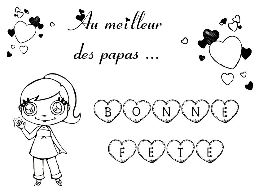 Coloriage : Bonne Fête Papa (1) intérieur Coloriage Bonne Fete Papa