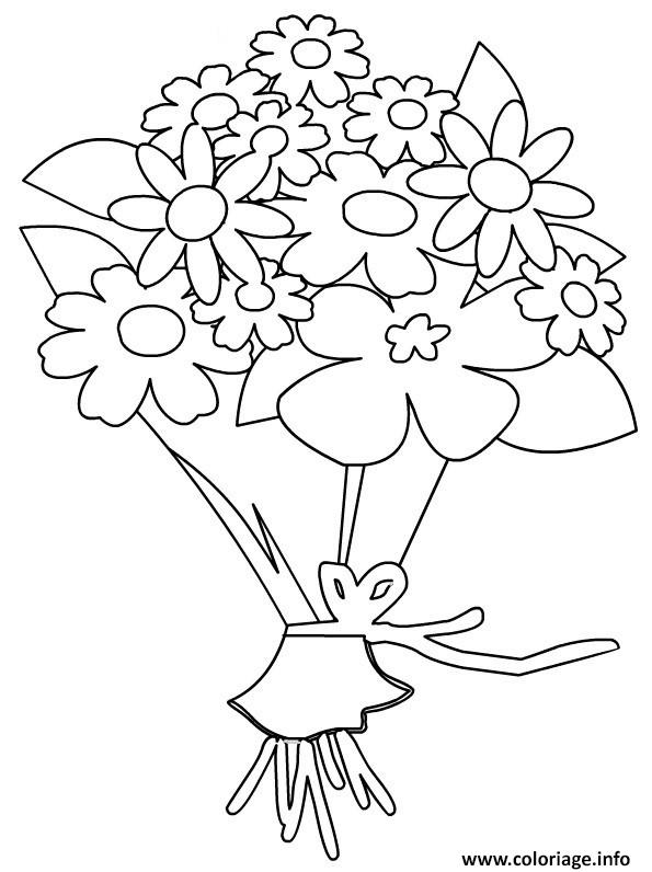 Coloriage Bouquet De Fleurs Facile Maternelle Dessin pour Coloriage Dessin Facile