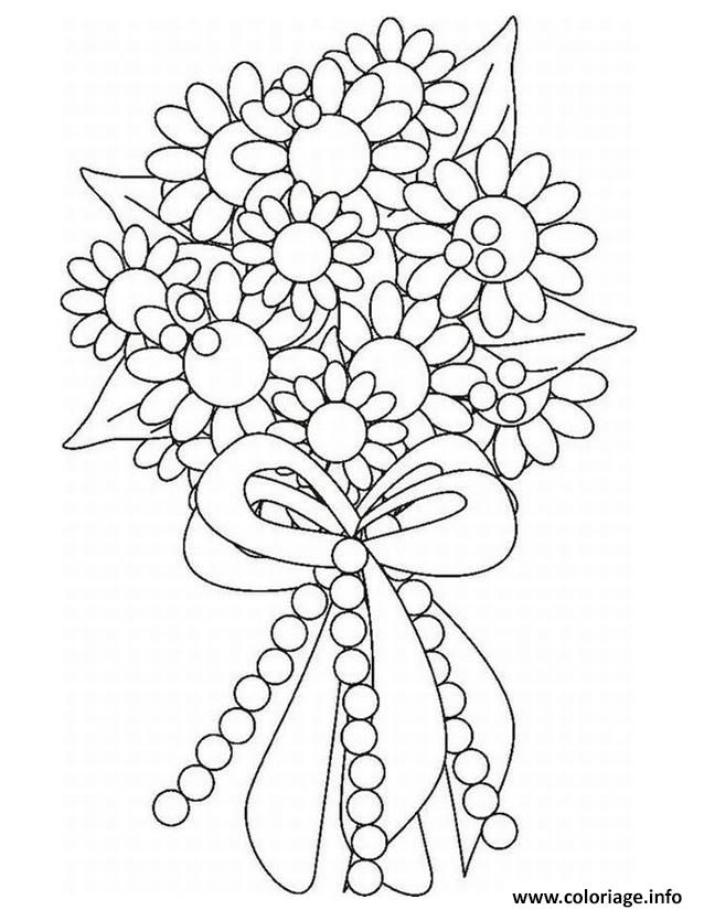 Coloriage Bouquet De Fleurs Pour Mariage Dessin Bouquet De concernant Coloriage Une Fleur