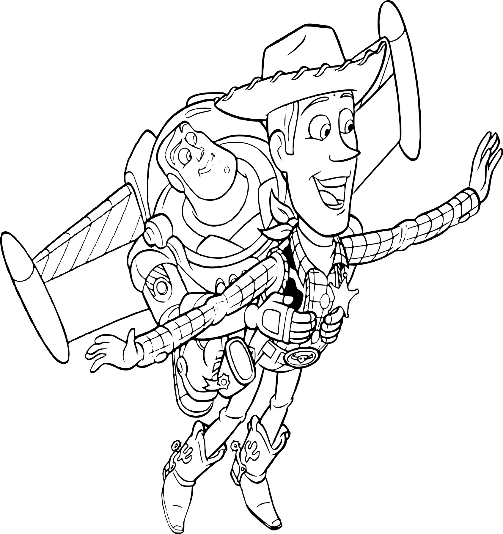 Coloriage Buzz L&amp;#039;Éclair Et Woody À Imprimer serapportantà Coloriage Dessin Et L Extraterrestre