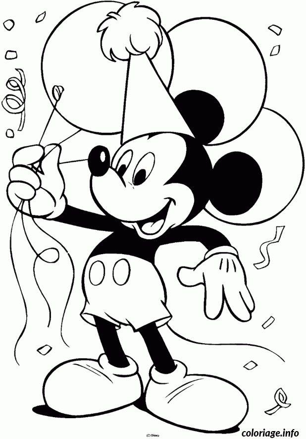 Coloriage C Est L Anniversaire De Mickey Dessin Mickey À destiné C Dessin