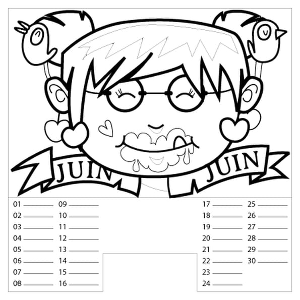 Coloriage Calendrier Juin En Ligne Gratuit À Imprimer intérieur Coloriage Juin