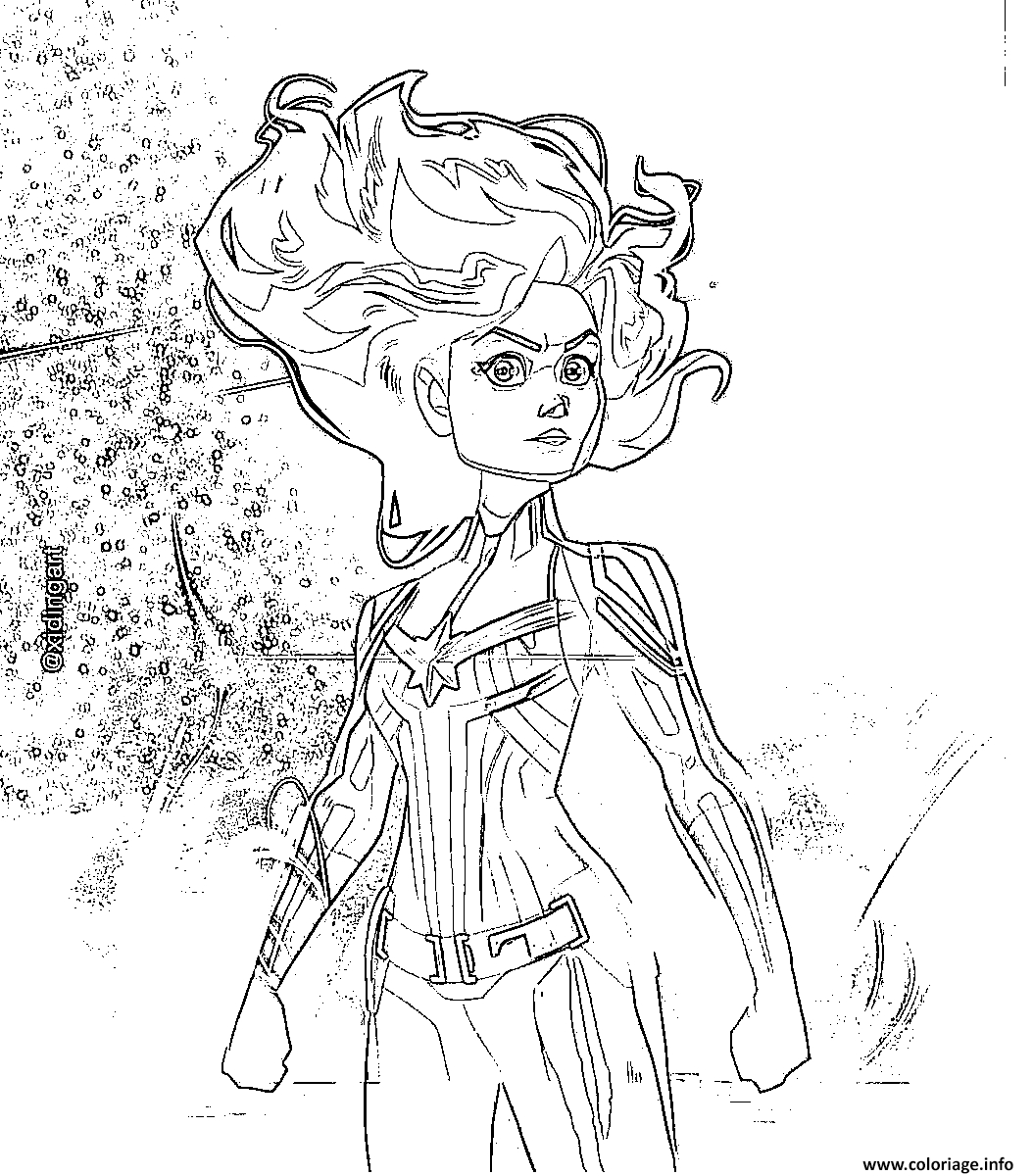 Coloriage Captain Marvel Cartoon Caricature By Xidingart encequiconcerne Coloriage Dessin Marvel