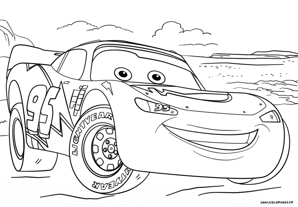 Coloriage Cars 3 - Flash Mac Queen concernant Cars 3 Coloriage