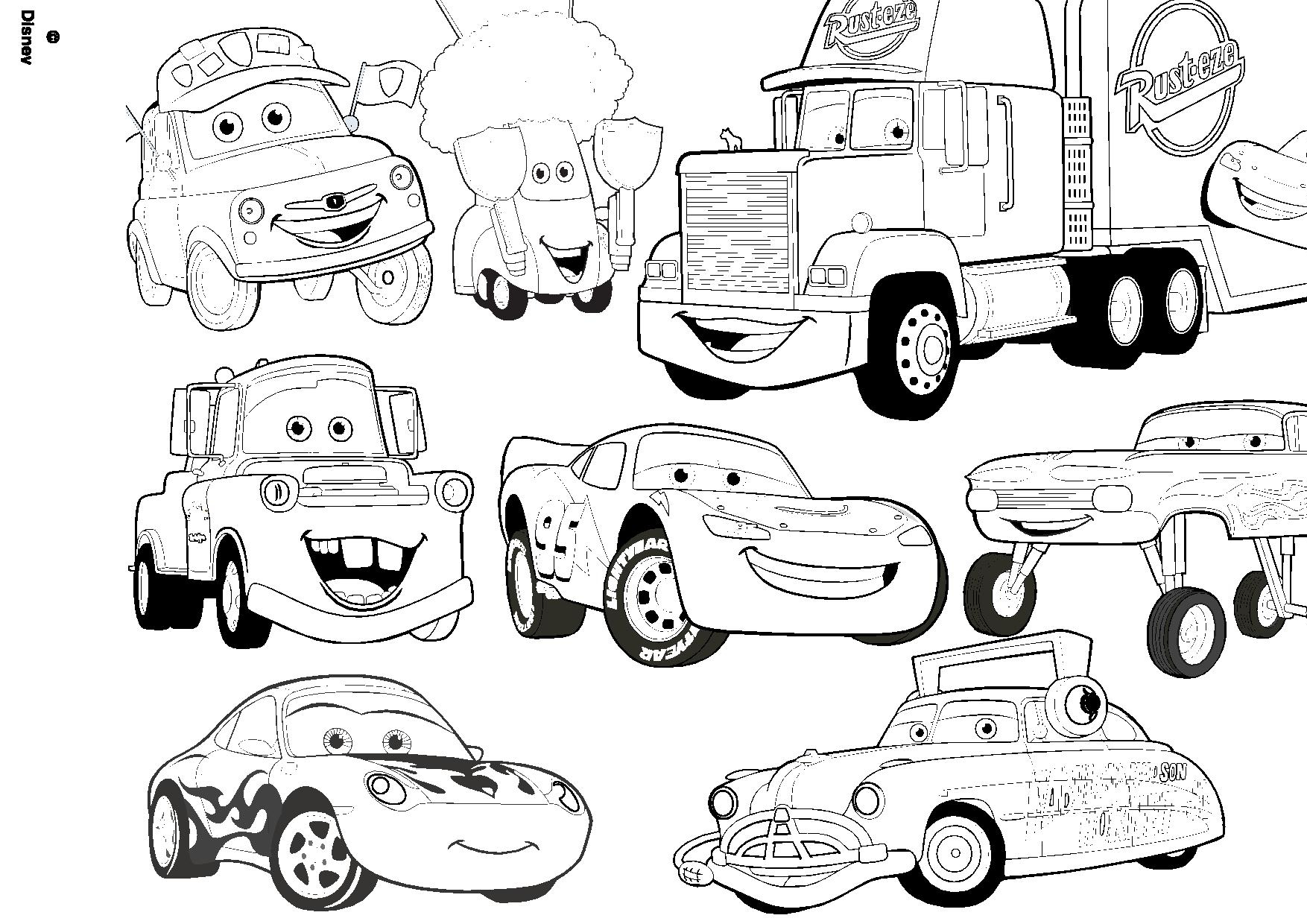 Coloriage Cars pour Coloriage Voiture Dessin Animé Cars,