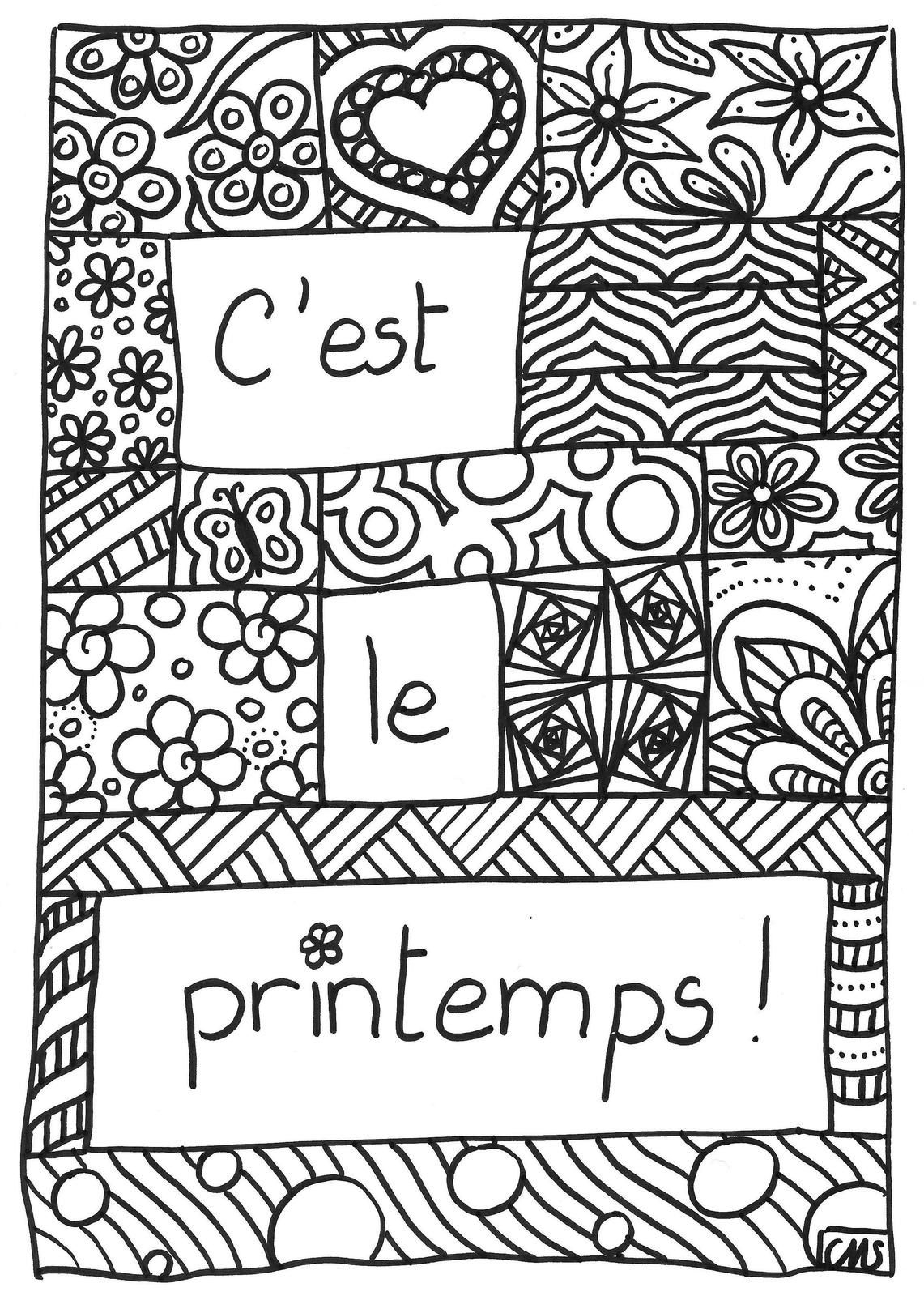 Coloriage: C&amp;#039;Est Le Printemps! - Crapouilleries dedans Coloriage Dessin Printemps