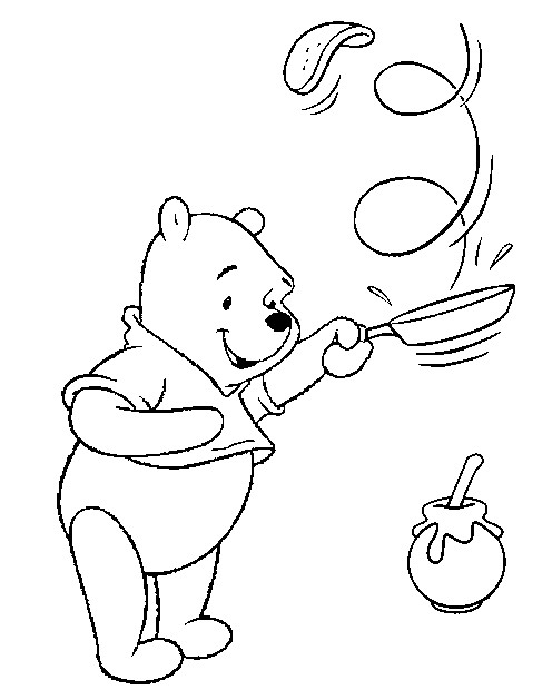 Coloriage Chandeleur : Winnie L&amp;#039;Ourson Mange Des Crêpes Au avec Coloriage Winnie L&amp;amp;#039;Ourson