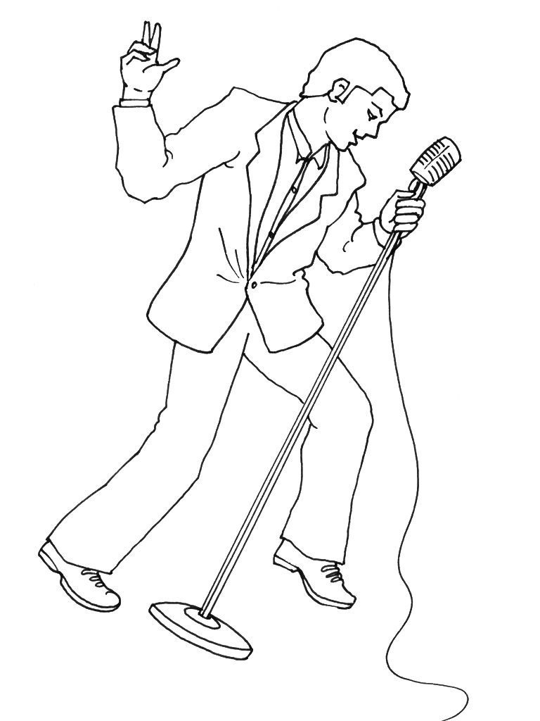 Coloriage Chanteur 1 - Coloriage Chanteurs - Coloriages pour I Coloriage