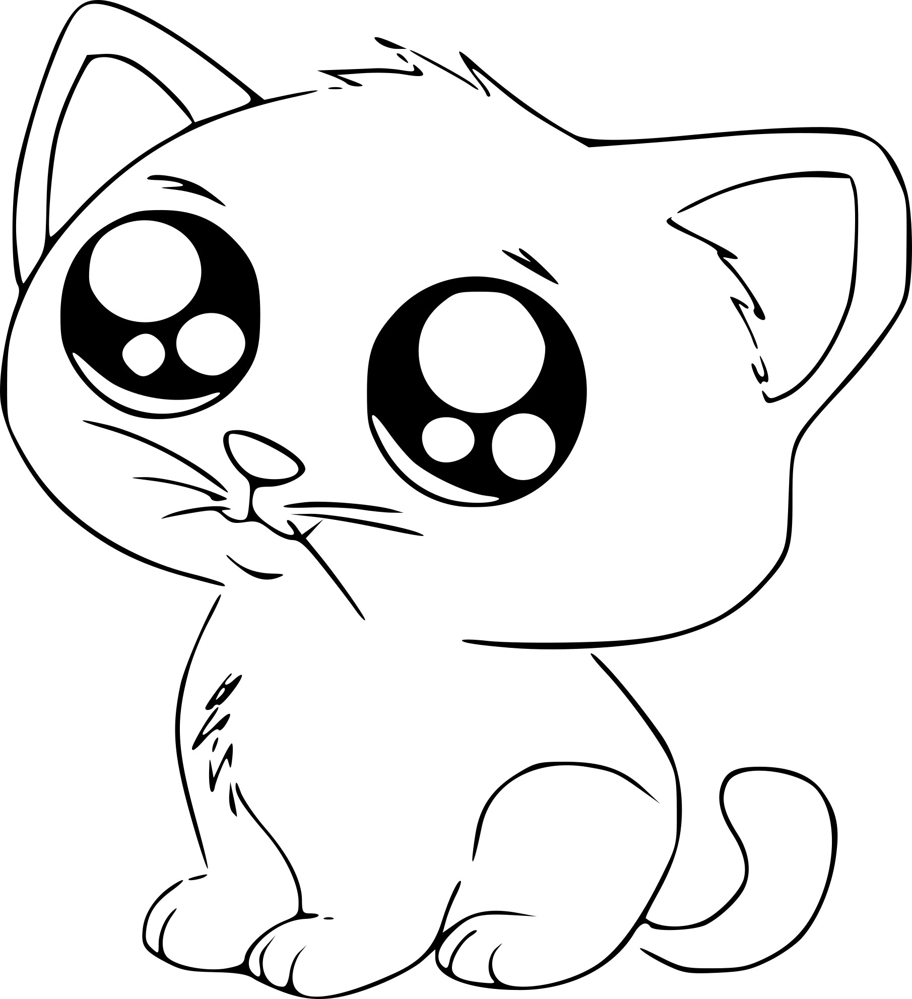 Coloriage Chat Manga À Imprimer pour Dessin Un Chat Facile,