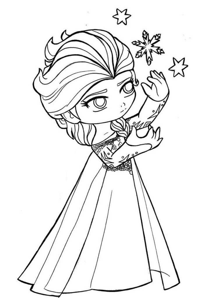 Coloriage Chibi Elsa Dessin Gratuit À Imprimer destiné Elsa Coloriage À Imprimer