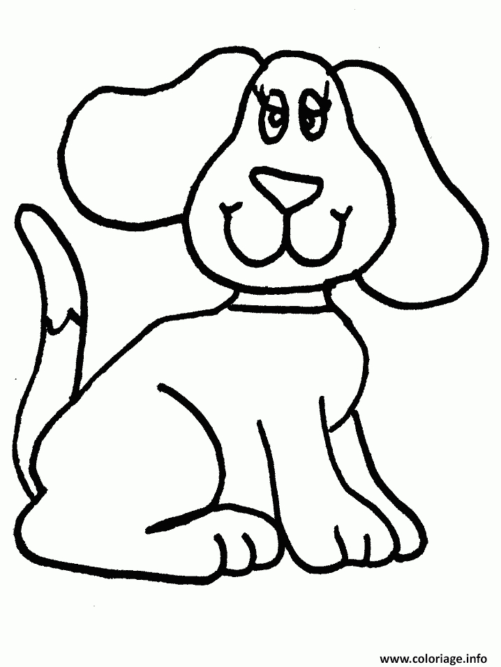 Coloriage Chien Facile Maternelle Dessin Facile À Imprimer à Coloriage Chien,