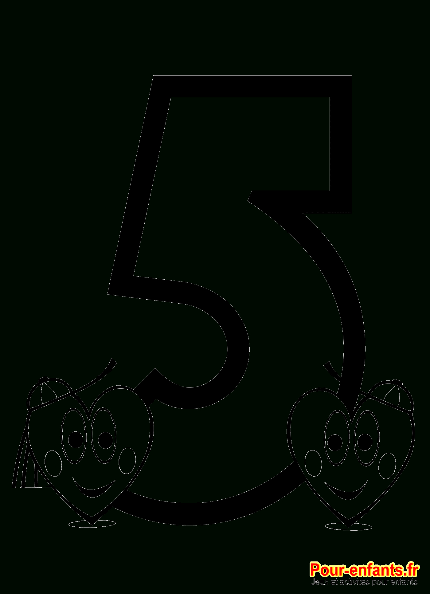 Coloriage Chiffre 5 À Imprimer Nombre 5 Chiffres Cinq destiné Chiffre 0 Dessin