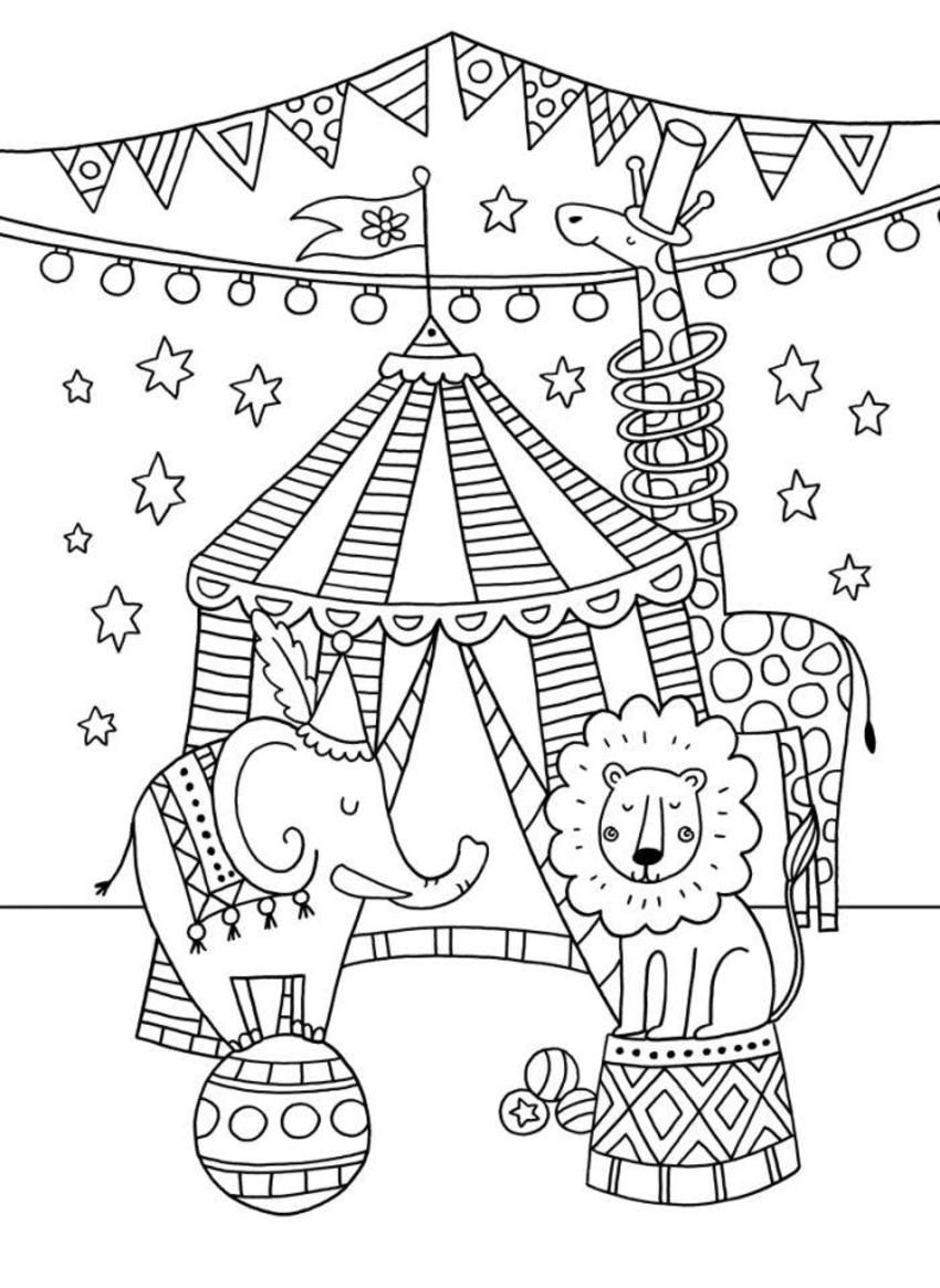 Coloriage Cirque Maternelle - Primanyc pour Dessin Pour Coloriage Maternelle