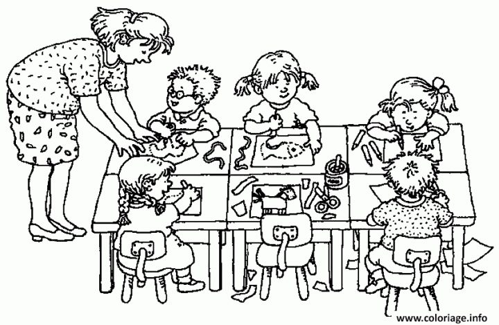 Coloriage Classe D Ecole Maternelle Dessin Ecole À Imprimer concernant Coloriage Dessin École