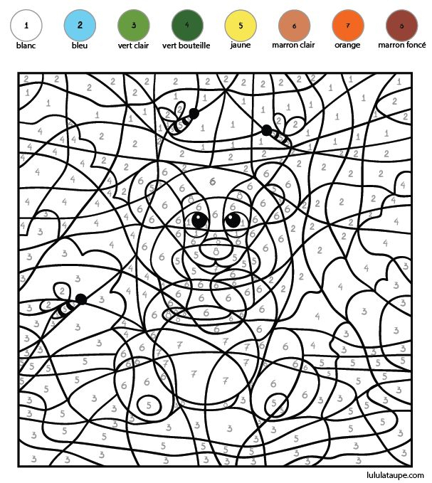 Coloriage Codé, Les Chiffres De 1 À 8 | Coloriage avec Le Nombre 8 Coloriage