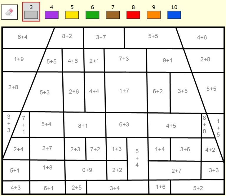 Coloriage Codé : Sommes Jusqu&amp;#039;À 10 | Clic ! Ma Classe concernant Coloriage Magique Jusqu&amp;#039;À 5