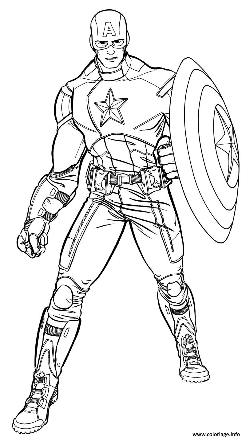 Coloriage Colorier Captain America 41 Dessin Captain concernant Coloriage Dessin Captain America