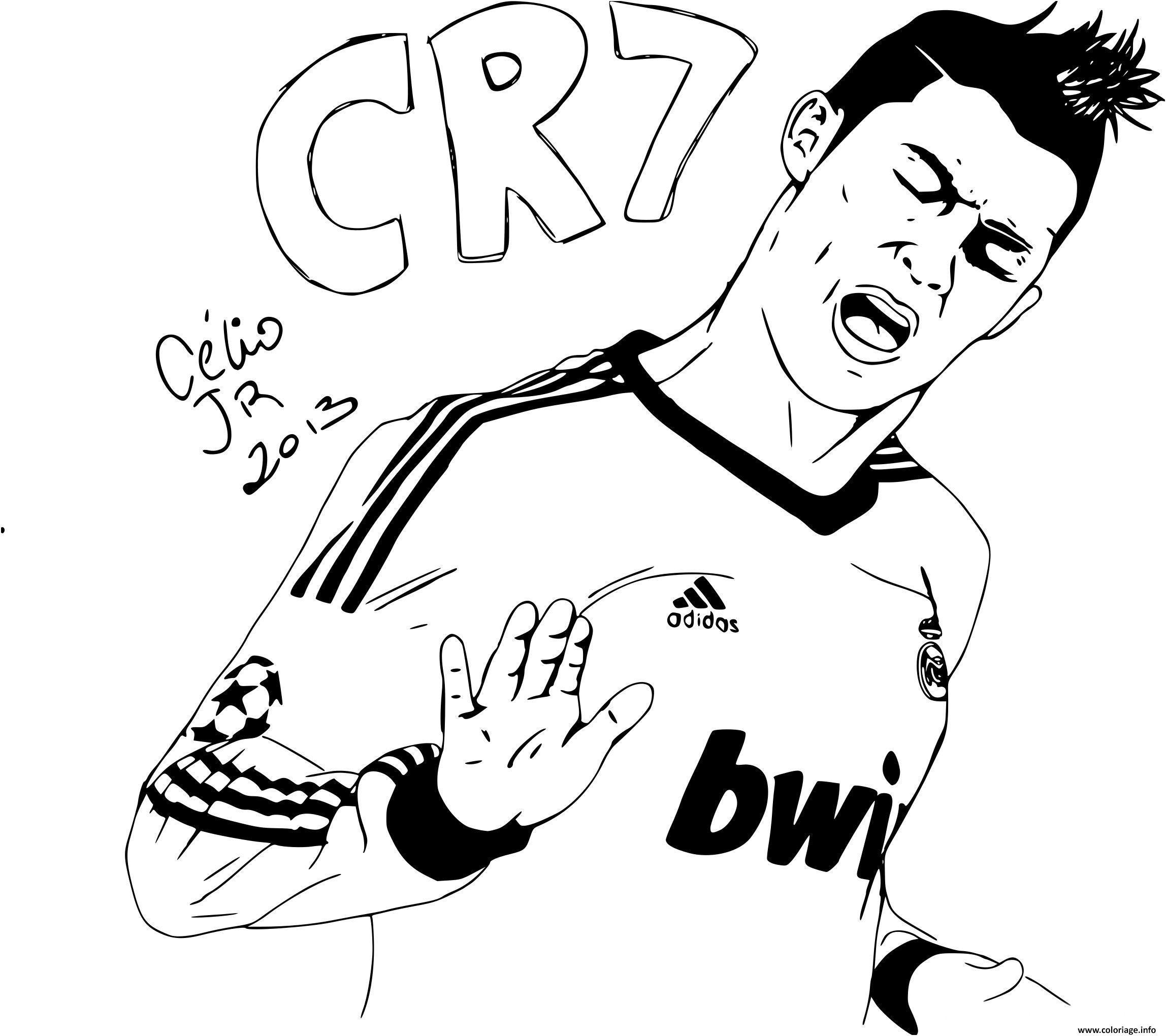 Coloriage Cr7 Ronaldo Calma Calma Real Madrid Adidas intérieur Equipe 7 Coloriage